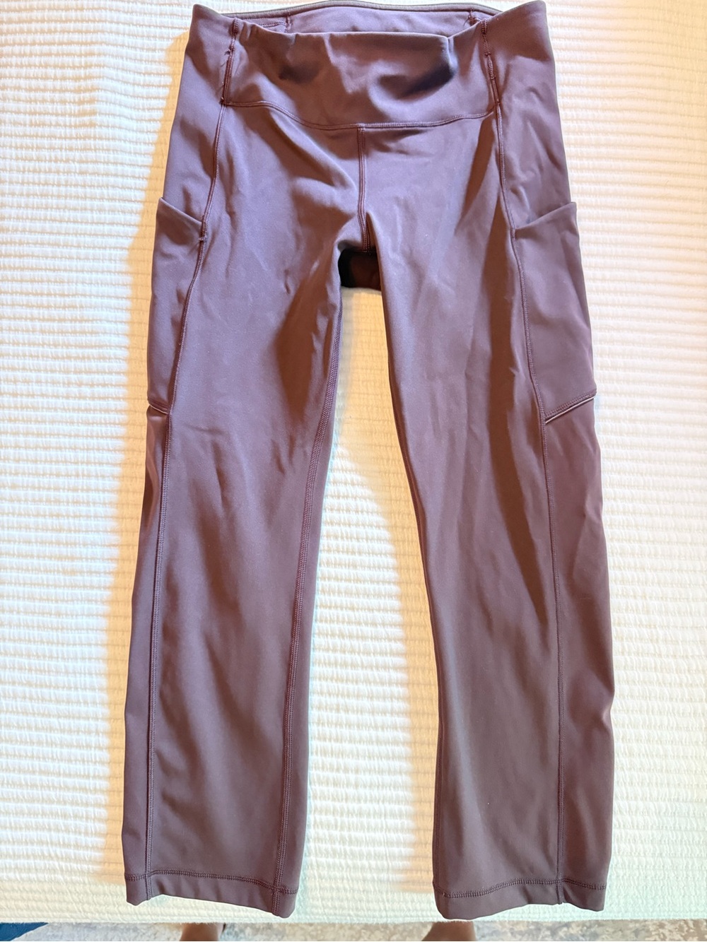 Lululemon Pace Rival Leggings Size 6 Brown Burgundy Side Pockets